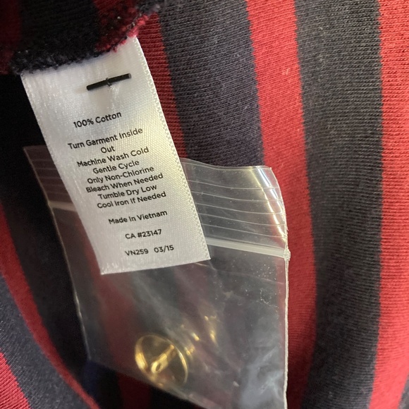 Burgundy Navy Cotton Striped Dress by Talbots - Picture 9 of 10